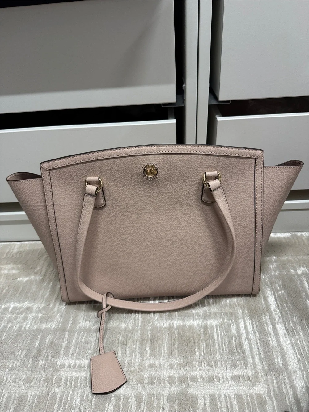 Michael Kors Blush Pink Pebbled Leather Tote